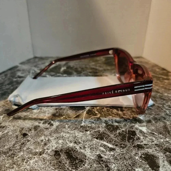 Prive Rivaux | The Ingrid - Red Cateye Squared Sunglasses - NWT - Picture 5 of 16